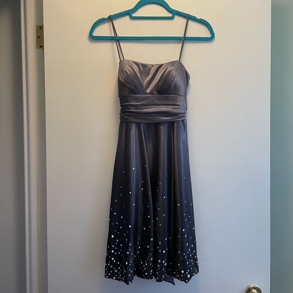 Silver formal short dress